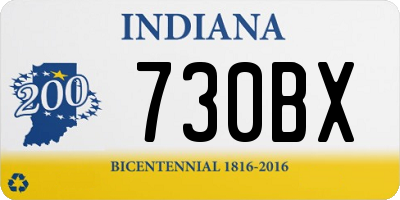 IN license plate 730BX