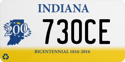 IN license plate 730CE