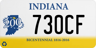 IN license plate 730CF