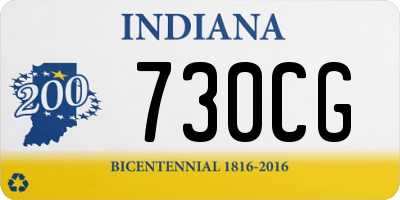 IN license plate 730CG