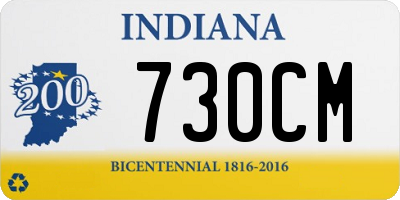 IN license plate 730CM