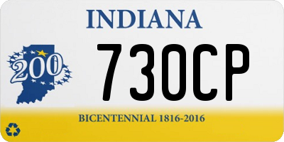 IN license plate 730CP
