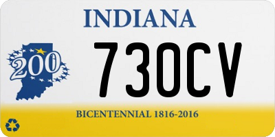 IN license plate 730CV