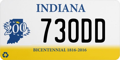 IN license plate 730DD