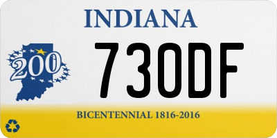 IN license plate 730DF