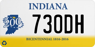 IN license plate 730DH