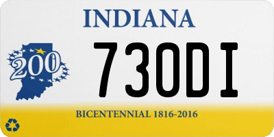 IN license plate 730DI