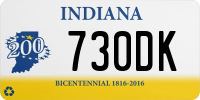 IN license plate 730DK