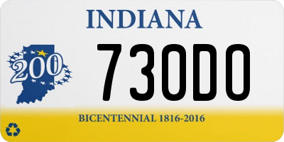 IN license plate 730DO