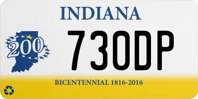 IN license plate 730DP