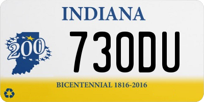 IN license plate 730DU