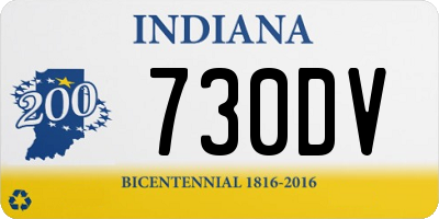 IN license plate 730DV