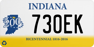 IN license plate 730EK