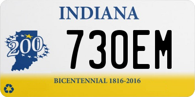 IN license plate 730EM