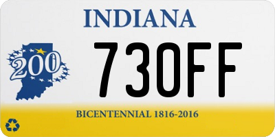 IN license plate 730FF