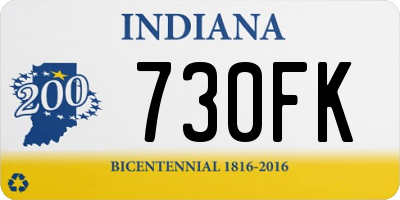 IN license plate 730FK