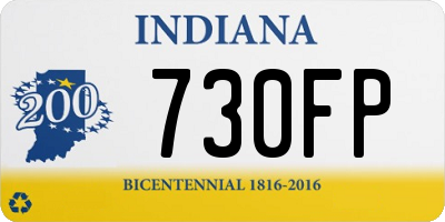 IN license plate 730FP