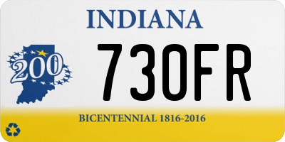 IN license plate 730FR