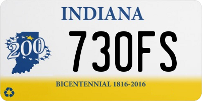 IN license plate 730FS