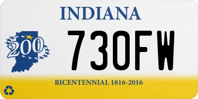 IN license plate 730FW