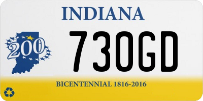 IN license plate 730GD