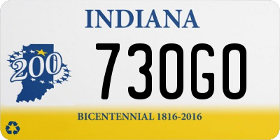 IN license plate 730GO