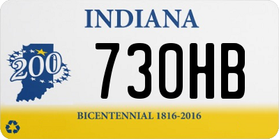 IN license plate 730HB