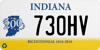 IN license plate 730HV