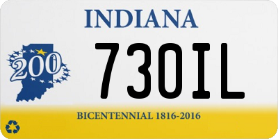 IN license plate 730IL