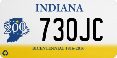 IN license plate 730JC