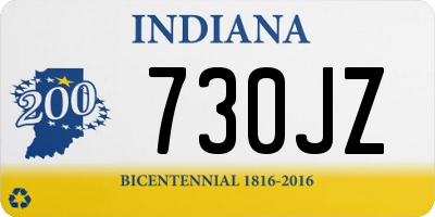IN license plate 730JZ