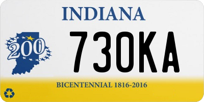 IN license plate 730KA