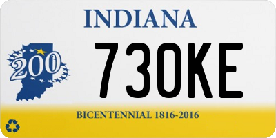 IN license plate 730KE