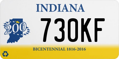 IN license plate 730KF