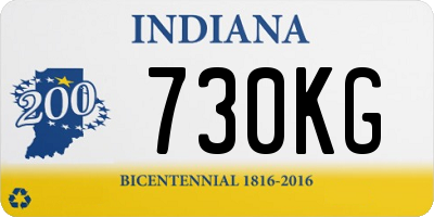 IN license plate 730KG