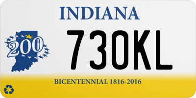 IN license plate 730KL