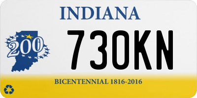 IN license plate 730KN