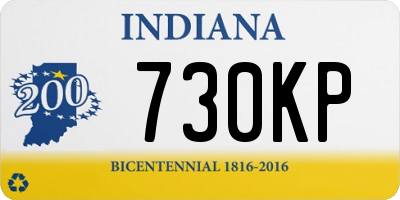 IN license plate 730KP