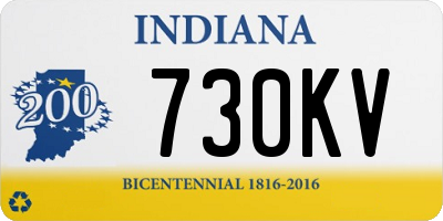 IN license plate 730KV