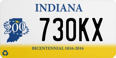 IN license plate 730KX