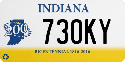 IN license plate 730KY