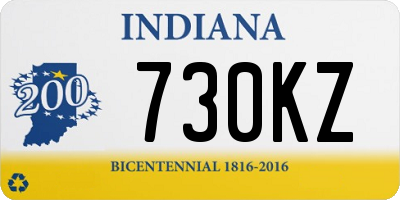 IN license plate 730KZ