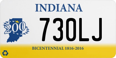 IN license plate 730LJ