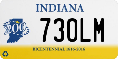 IN license plate 730LM