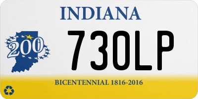 IN license plate 730LP