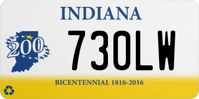 IN license plate 730LW