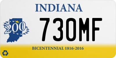 IN license plate 730MF