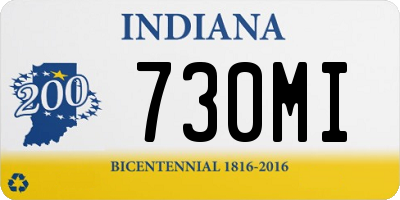 IN license plate 730MI