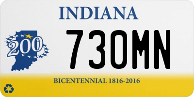 IN license plate 730MN