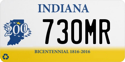 IN license plate 730MR